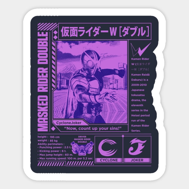 Kamen Rider Double Sticker by tamagoyaki